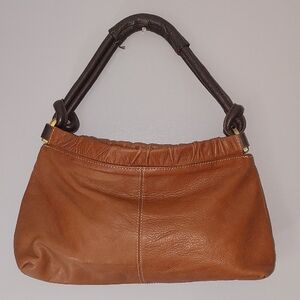 VTG boho Leather Alfani purse bag Baguette top handle